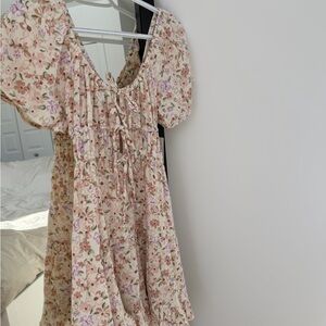 Ardene Floral Mini Dress - Pink and Purple